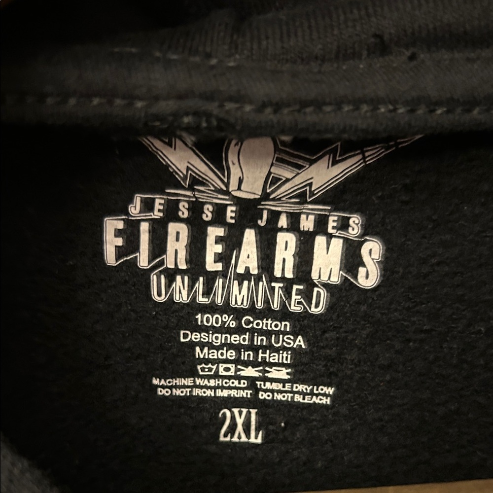 Black Jesse James Firearms Unlimited Hoodie 2XL - Picture 4 of 4